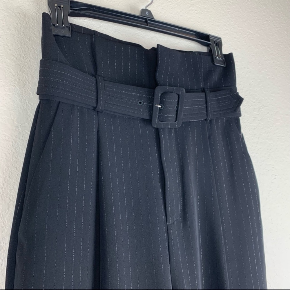 Equipment high waisted paper bag Black Pinstripe Pants